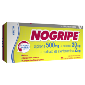 Nogripe (Dipirona sódica + Maleato de clorfenamina + Cafeína) - Antigripal + Antitussígeno